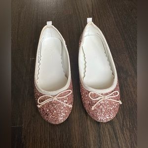 Jcrew girls sparkly pink ballet flat size 13